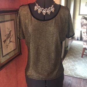 Cold Shoulder Gold and Black Top